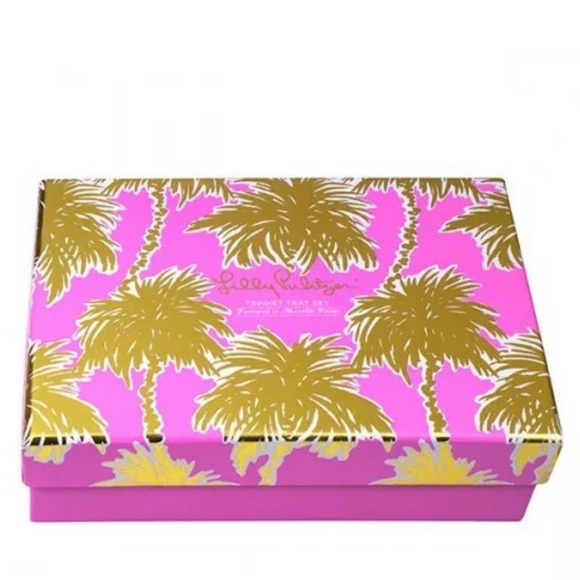 NWB 🐝 Lily Pulitzer Pink Palm Tree Trinket Tray - Picture 2 of 8